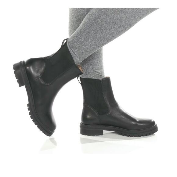 Madewell Gibson Chelsea Ankle Boot Leather Slip On Round Toe Black Size 6 - Picture 1 of 10